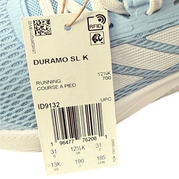 Adidas Kids Duramo SL Running Shoes Light Blue White ID9132 Size 13K NEW - Picture 9 of 16